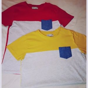 Zara boys shirts size 10 red, yellow